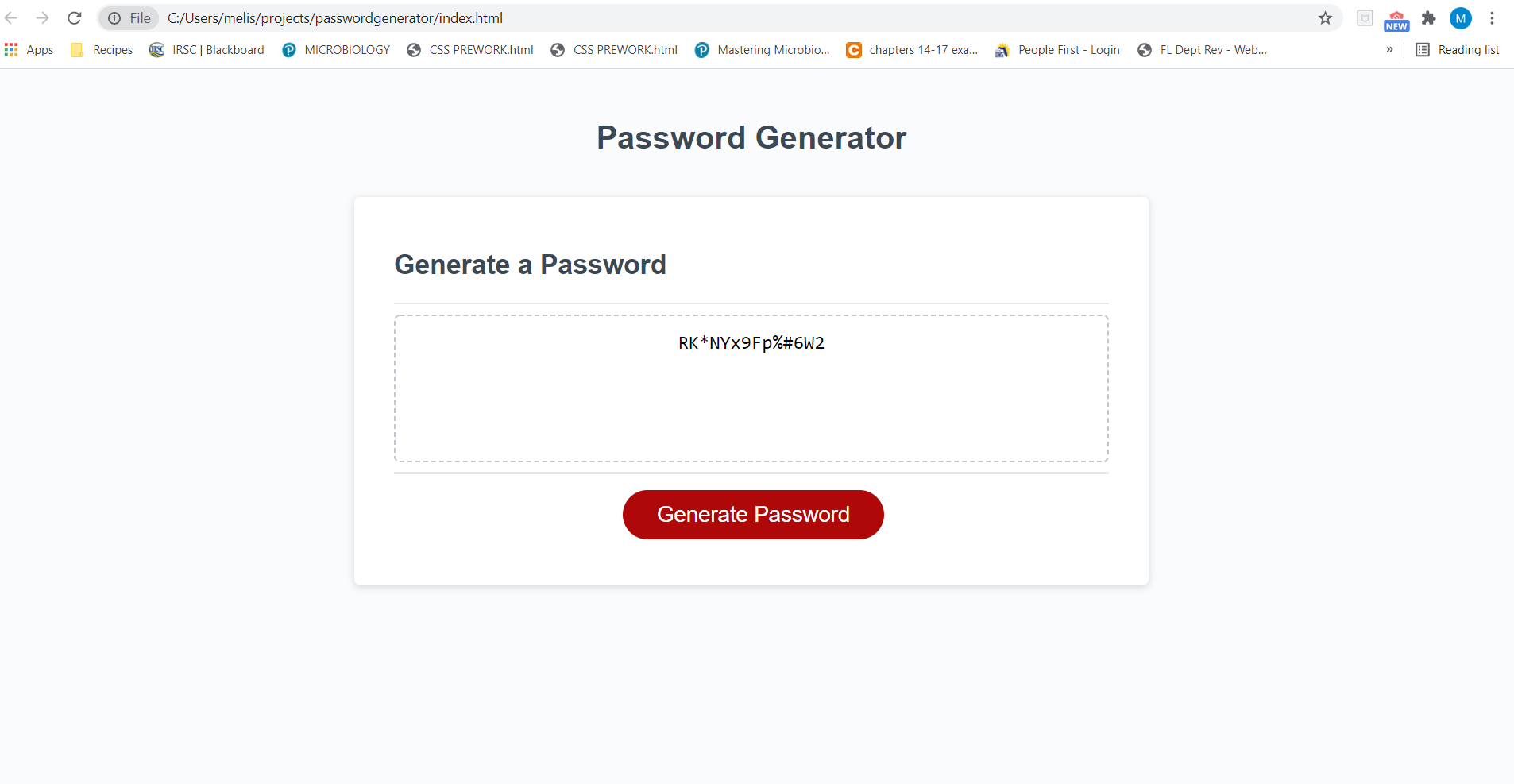 screenshot of the website